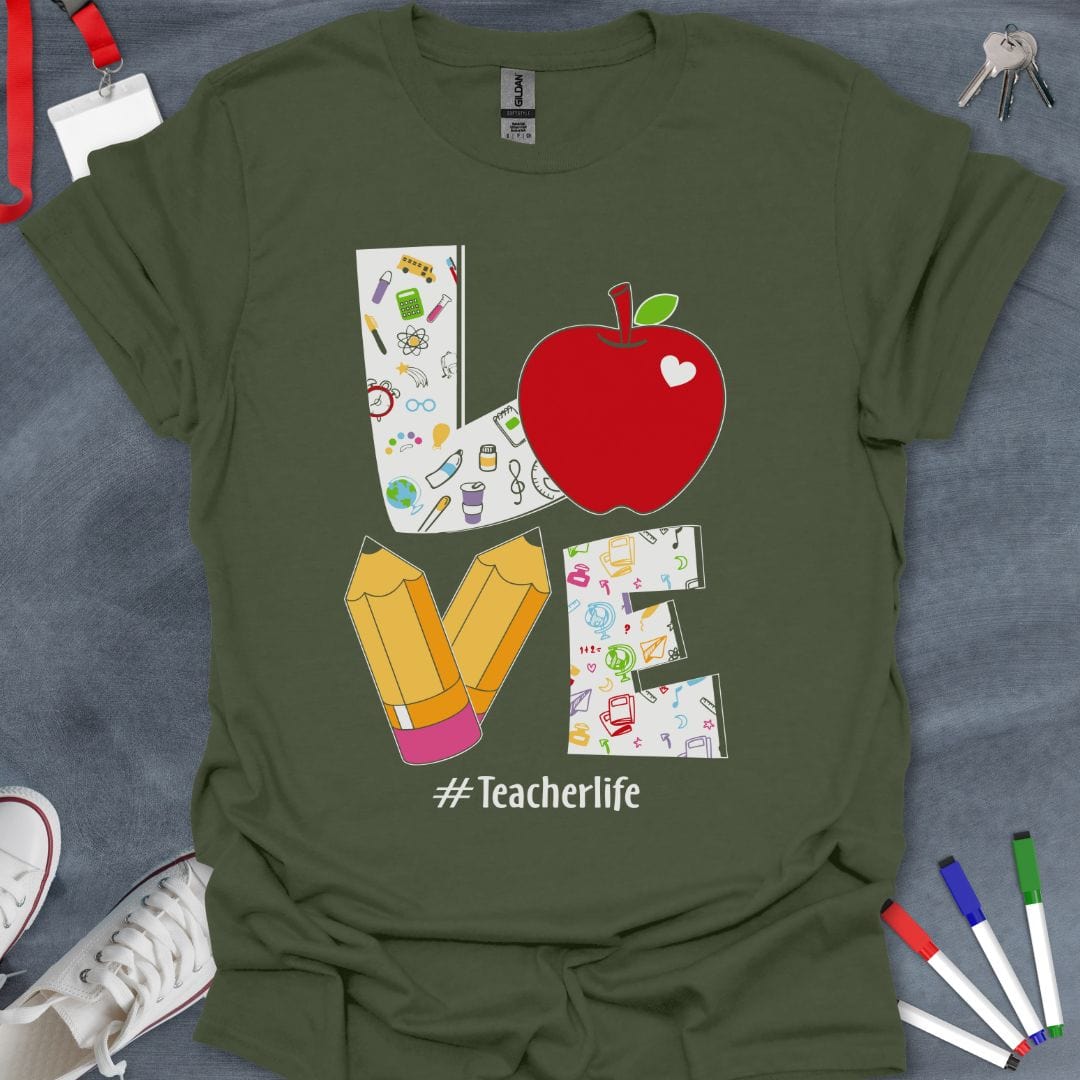 Teacher T-Shirt Military Green / S Essentials of #TeacherLife T-Shirt