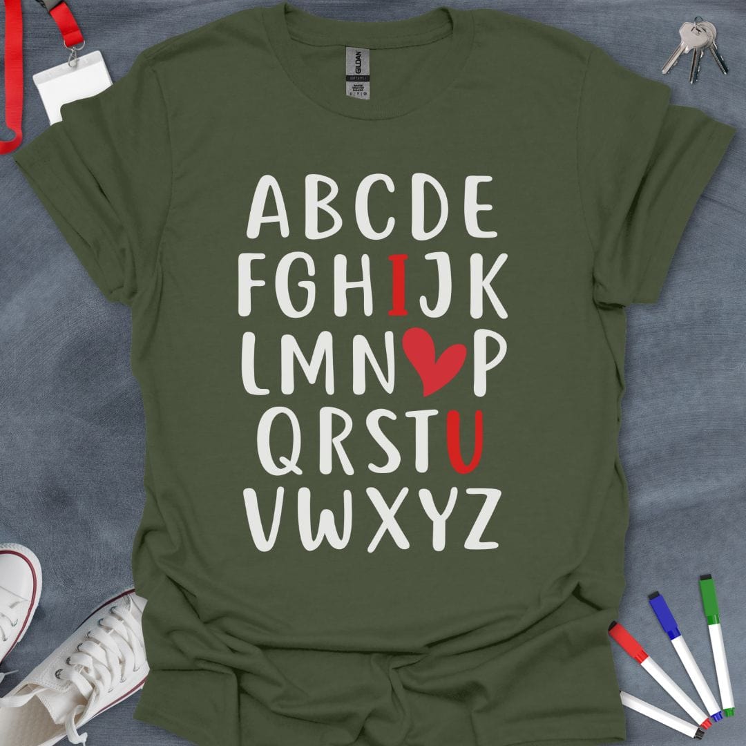 Teacher T-Shirt Military Green / S Love for Letters T-Shirt