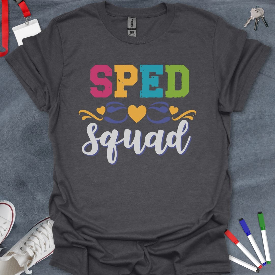 Teacher T-Shirt Dark Heather / S SPED Squad Heart T-Shirt
