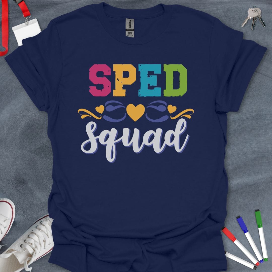 Teacher T-Shirt Navy / S SPED Squad Heart T-Shirt