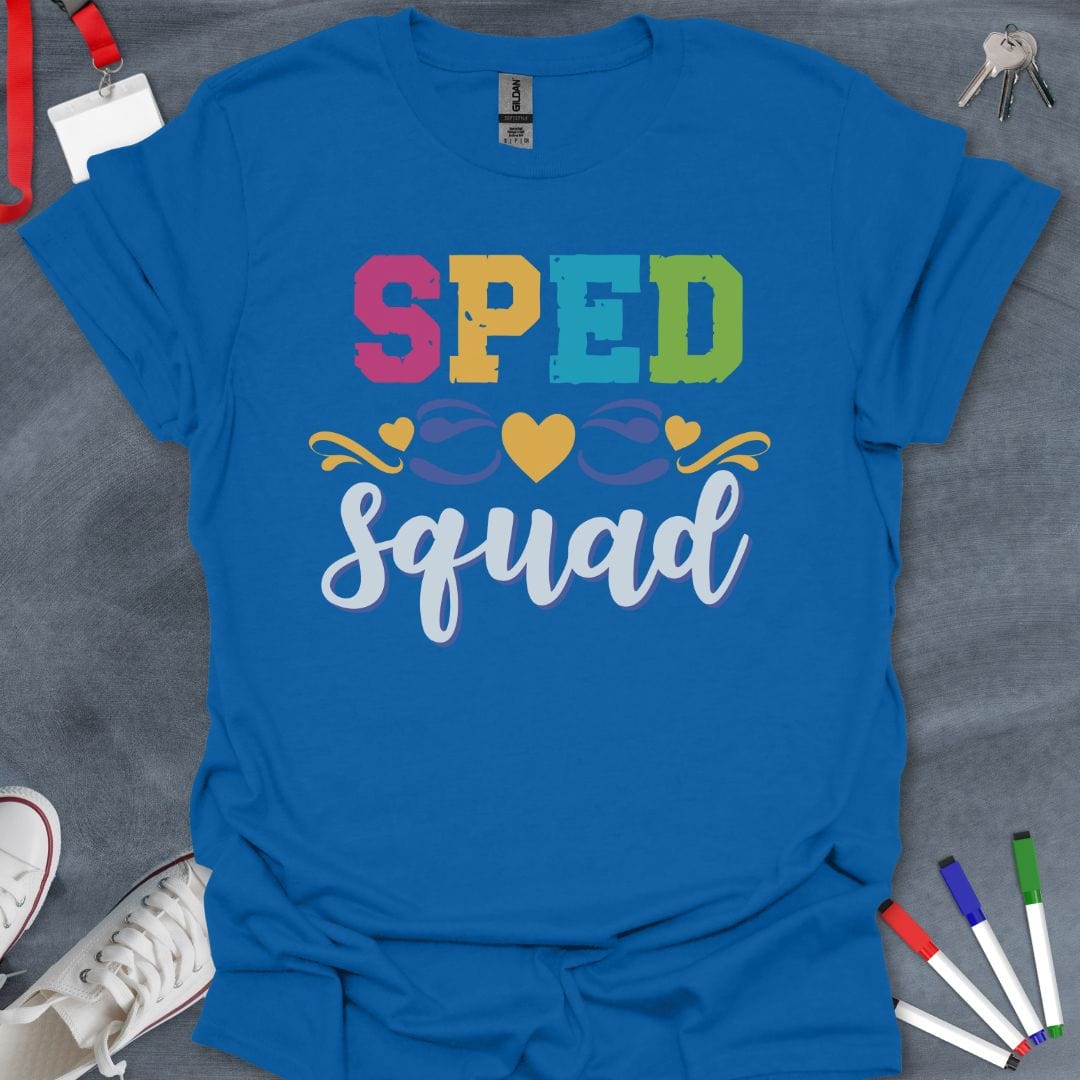 Teacher T-Shirt Royal / S SPED Squad Heart T-Shirt