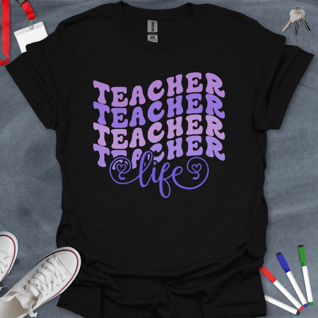 Teacher T-Shirt Black / S Retro Teacher Life T-Shirt