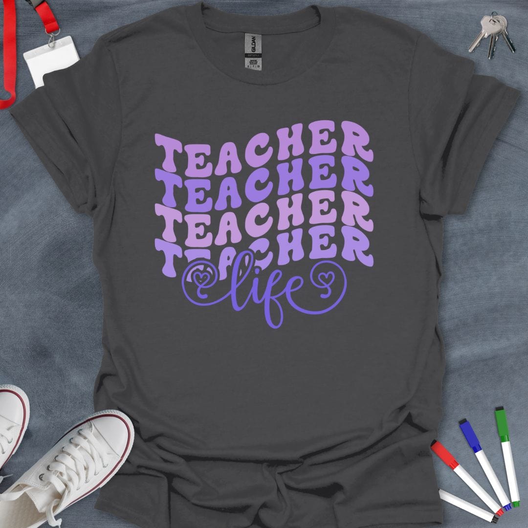 Teacher T-Shirt Charcoal / S Retro Teacher Life T-Shirt