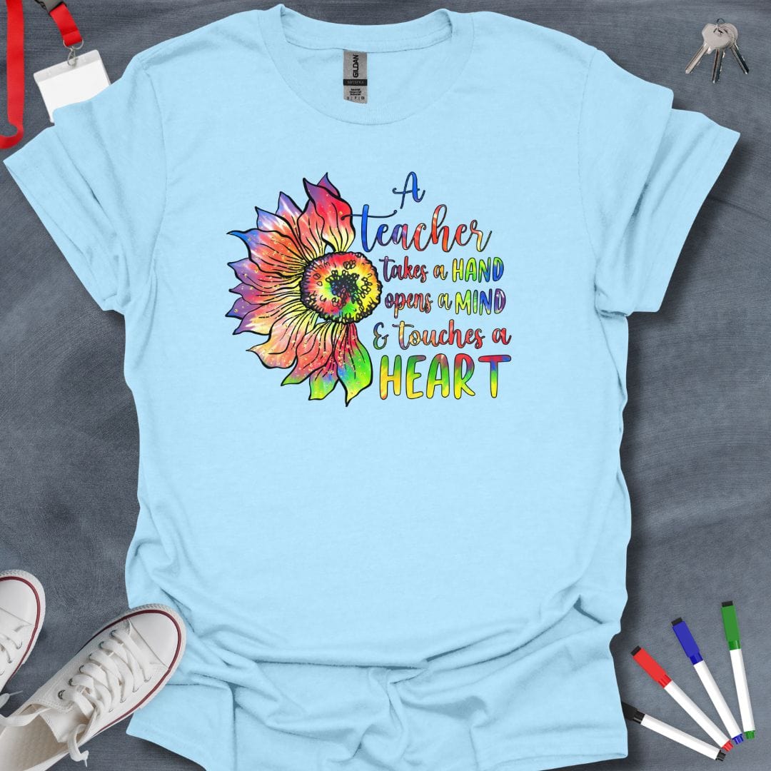 Teacher T-Shirt Light Blue / S Inspiring Teacher Sunflower T-Shirt