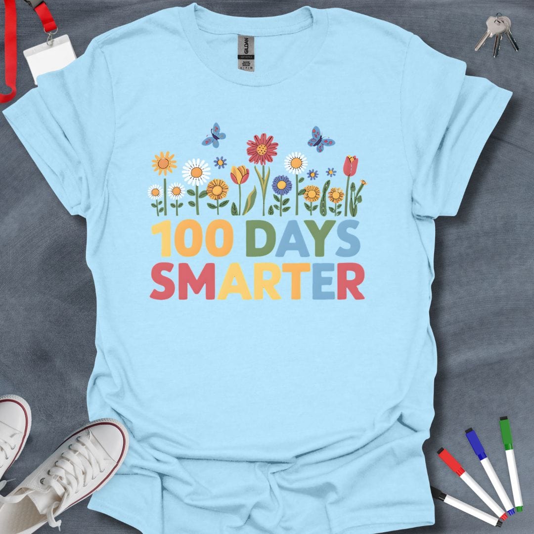 Teacher T-Shirt Light Blue / S 100 Days Smarter T-Shirt