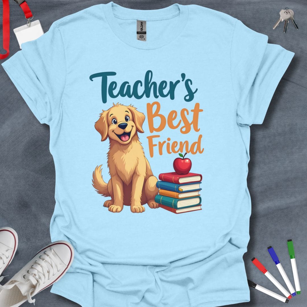 Teacher T-Shirt Light Blue / S Golden Retriever Pals Educator T-Shirt