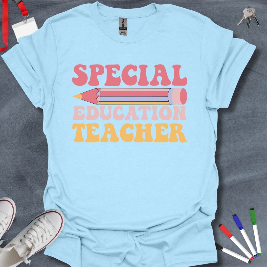 Teacher T-Shirt Light Blue / S Retro Special Education Teacher T-Shirt