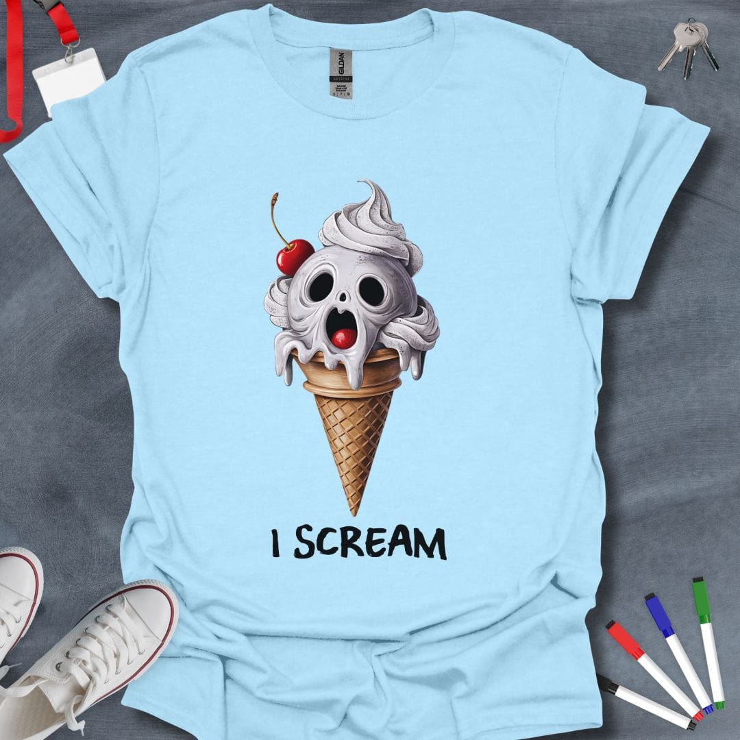 Teacher T-Shirt Light Blue / S Spooky Ice Cream Skull T-Shirt