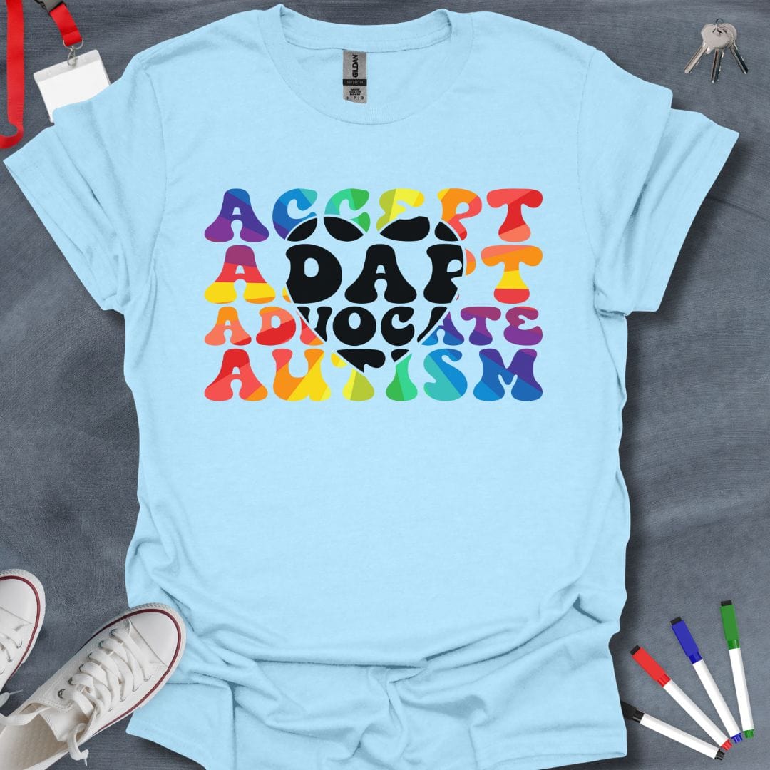 Teacher T-Shirt Light Blue / S Accept Advocate Autism T-Shirt