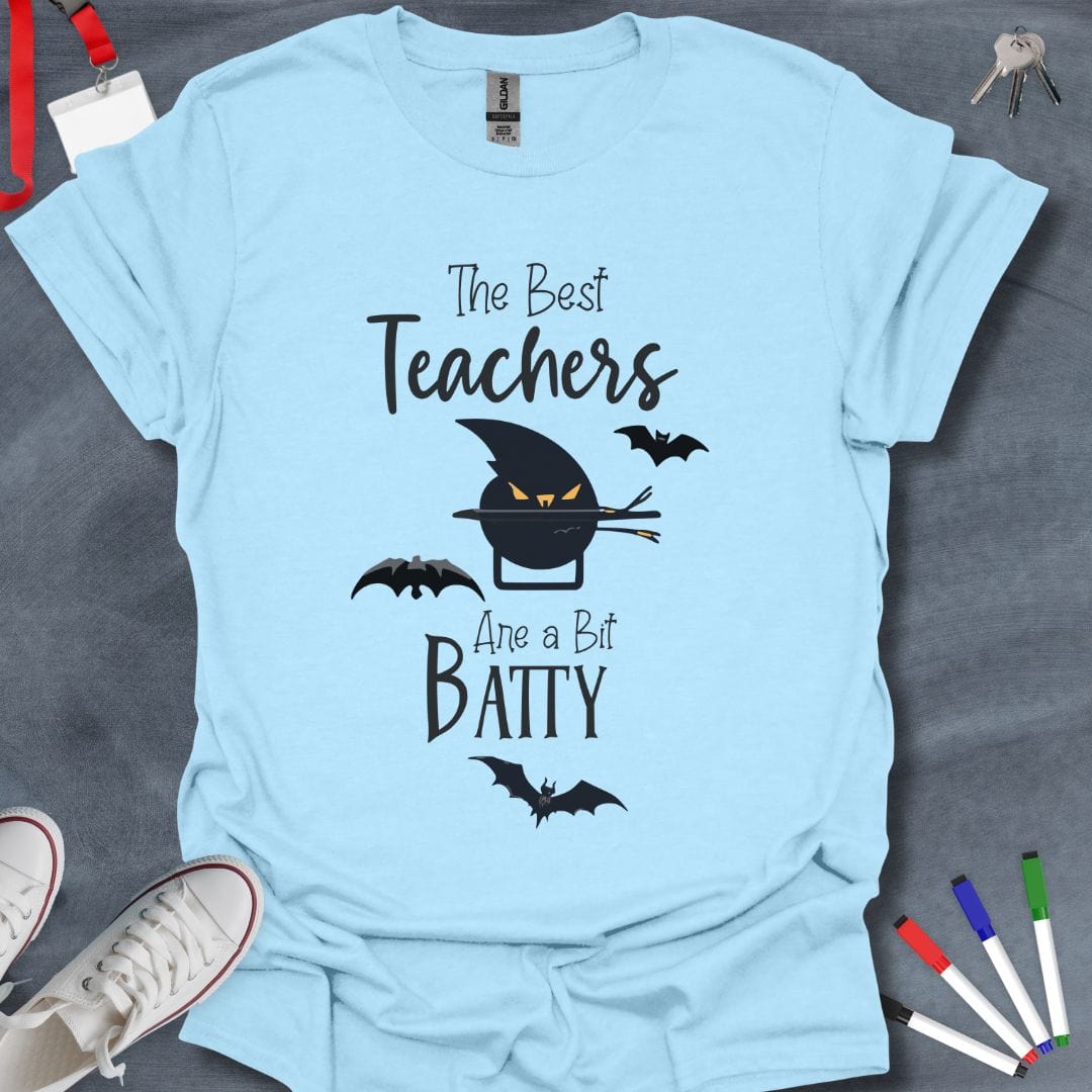 Teacher T-Shirt Light Blue / S Best Teachers Are a Bit Batty Halloween T-Shirt