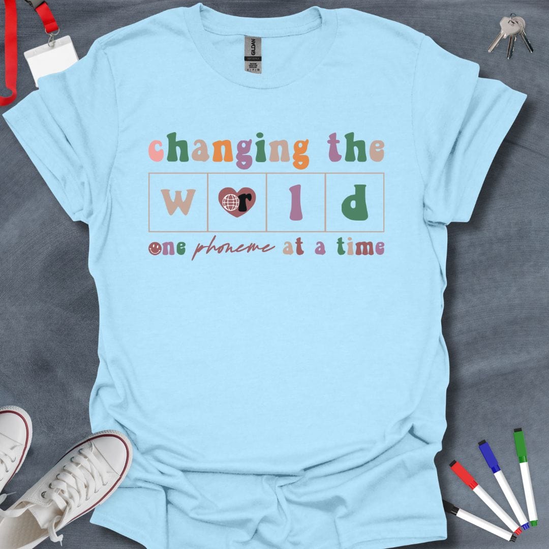 Teacher T-Shirt Light Blue / S Changing the World One Phoneme T-Shirt