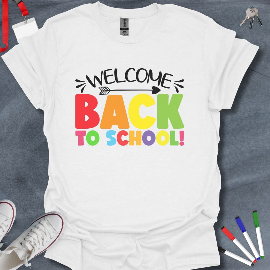 Teacher T-Shirt White / S Bold Back to School T-Shirt