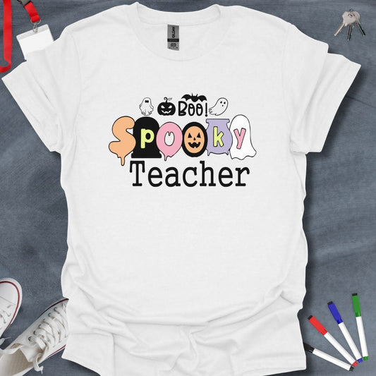 Teacher T-Shirt White / S Spooky Teacher T-Shirt