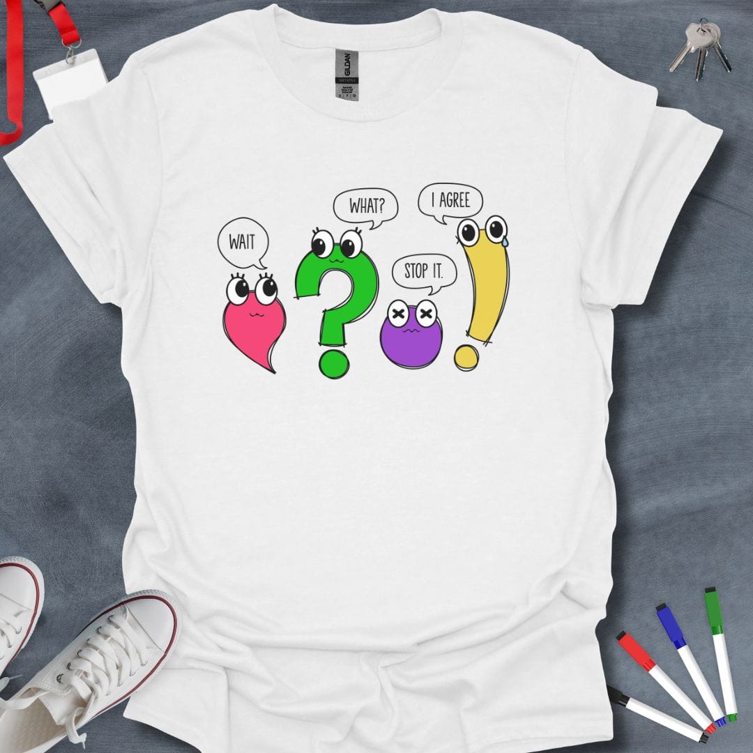 Teacher T-Shirt White / S Punctuation Pals T-Shirt