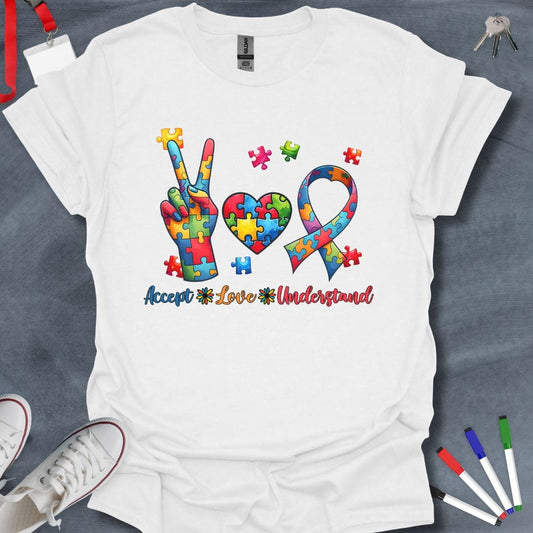 Teacher T-Shirt White / S Inclusive Hearts Teacher T-Shirt