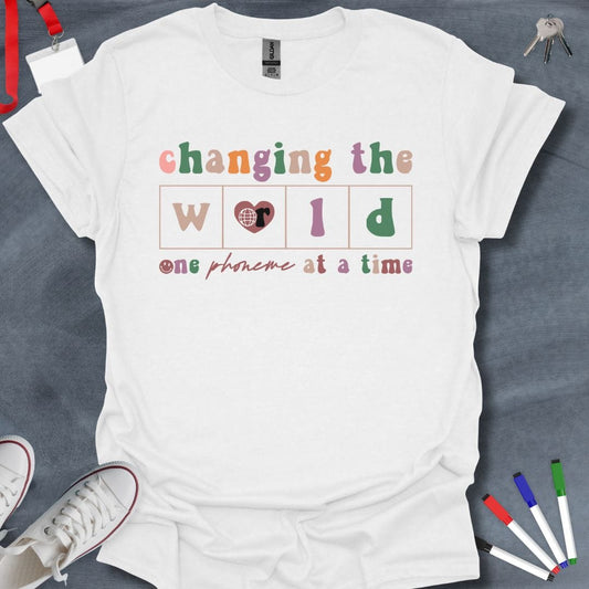 Teacher T-Shirt White / S Changing the World One Phoneme T-Shirt