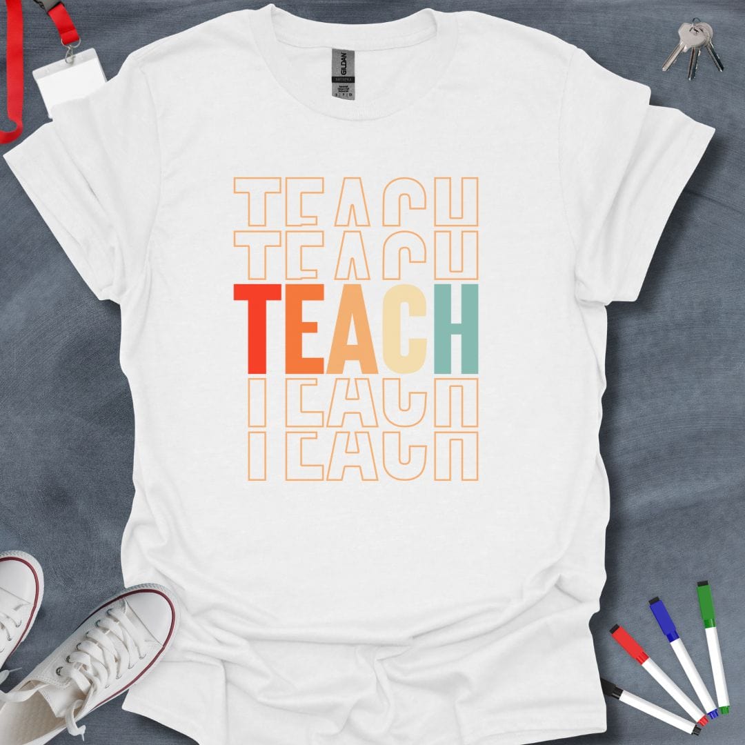 Teacher T-Shirt White / S Teach Repeat T-Shirt