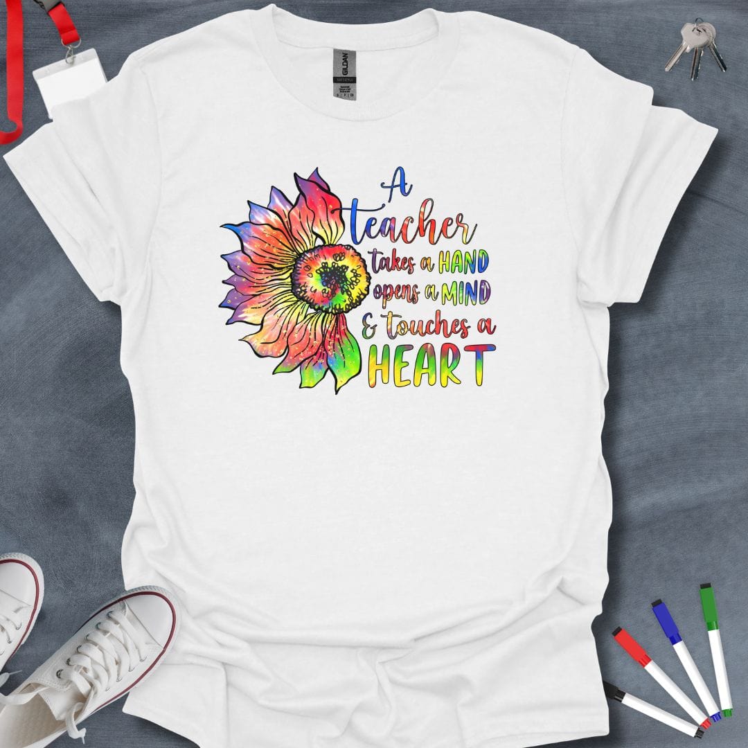 Teacher T-Shirt White / S Inspiring Teacher Sunflower T-Shirt