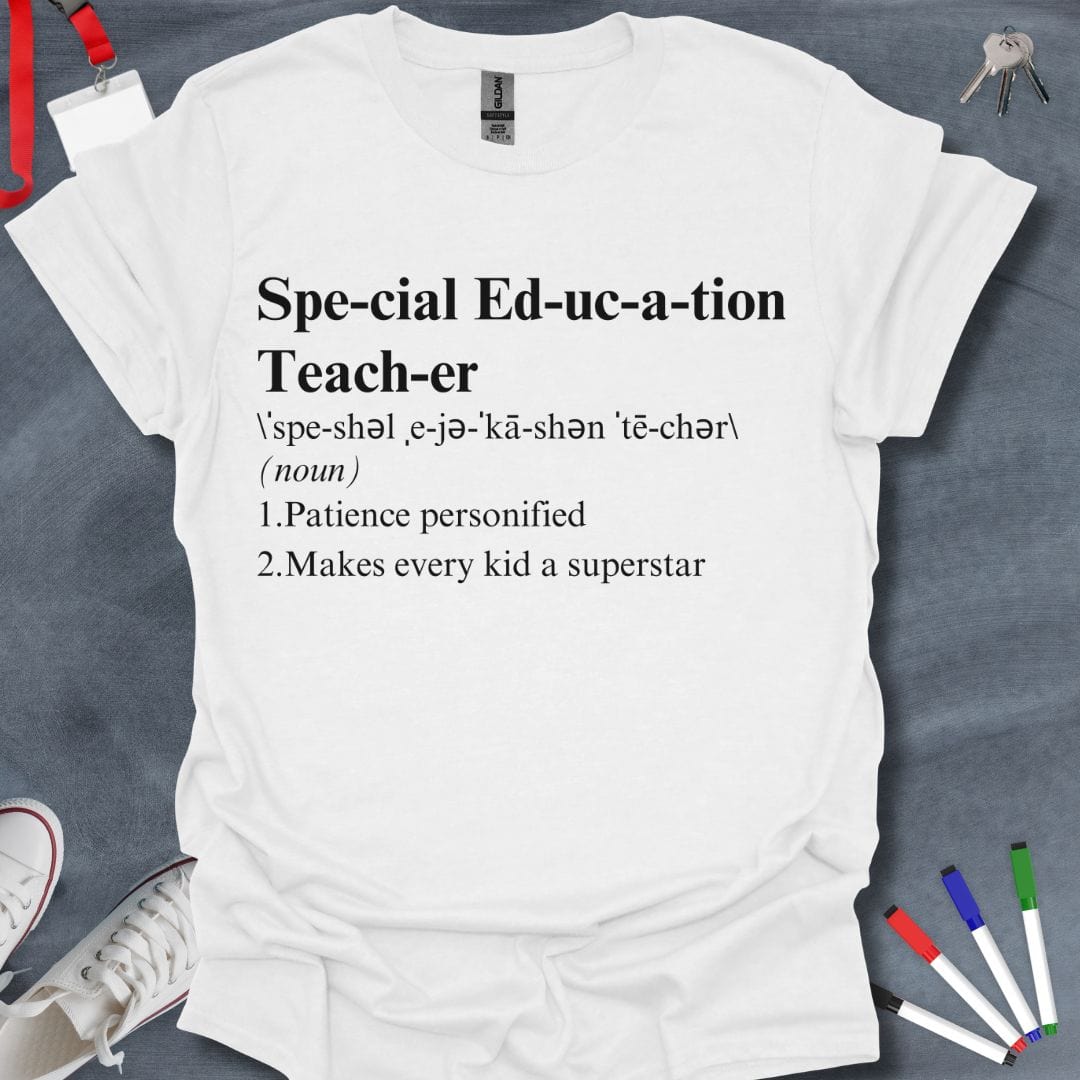 Teacher T-Shirt White / S Special Education Teacher's Heartbeat T-Shirt