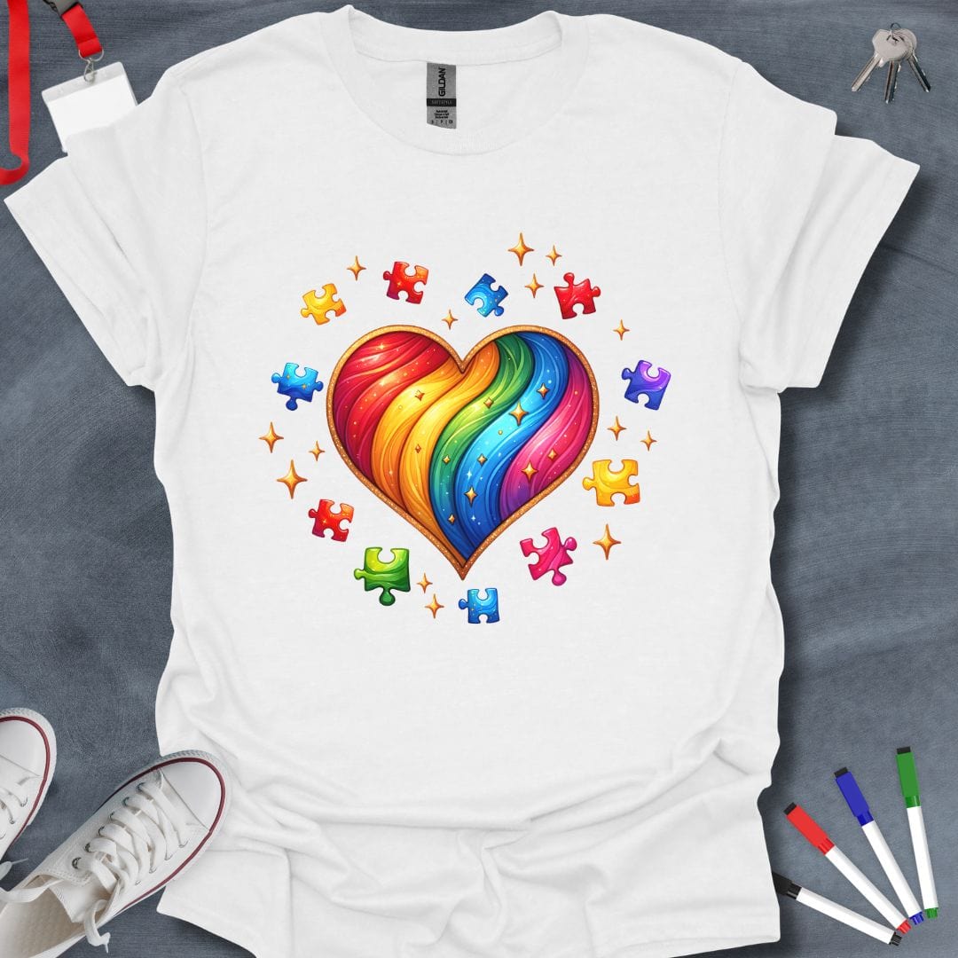 Teacher T-Shirt White / S Spectrum Heart T-Shirt