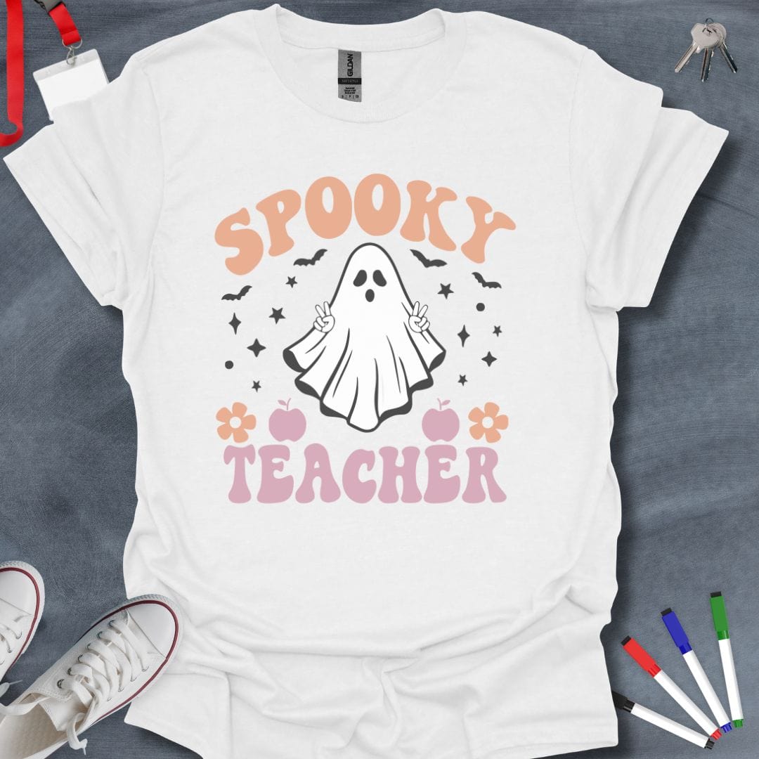 Teacher T-Shirt White / S Spooky Teacher Ghost T-Shirt