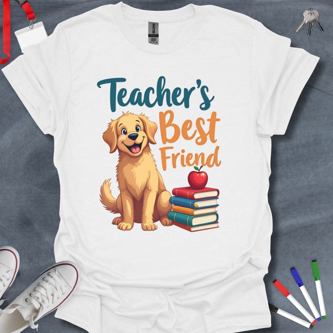 Teacher T-Shirt White / S Golden Retriever Pals Educator T-Shirt