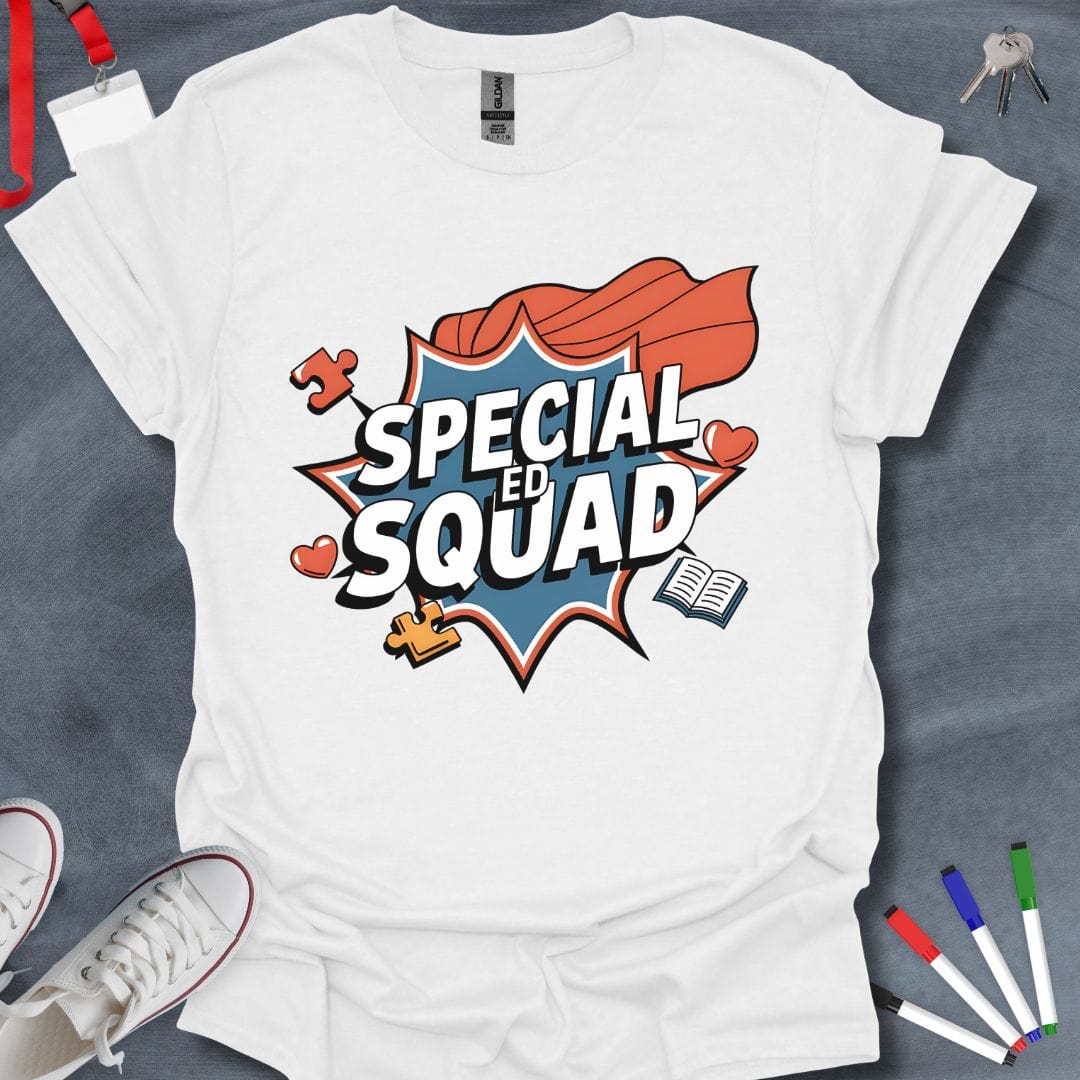 Teacher T-Shirt White / S Special Ed Squad Hero T-Shirt