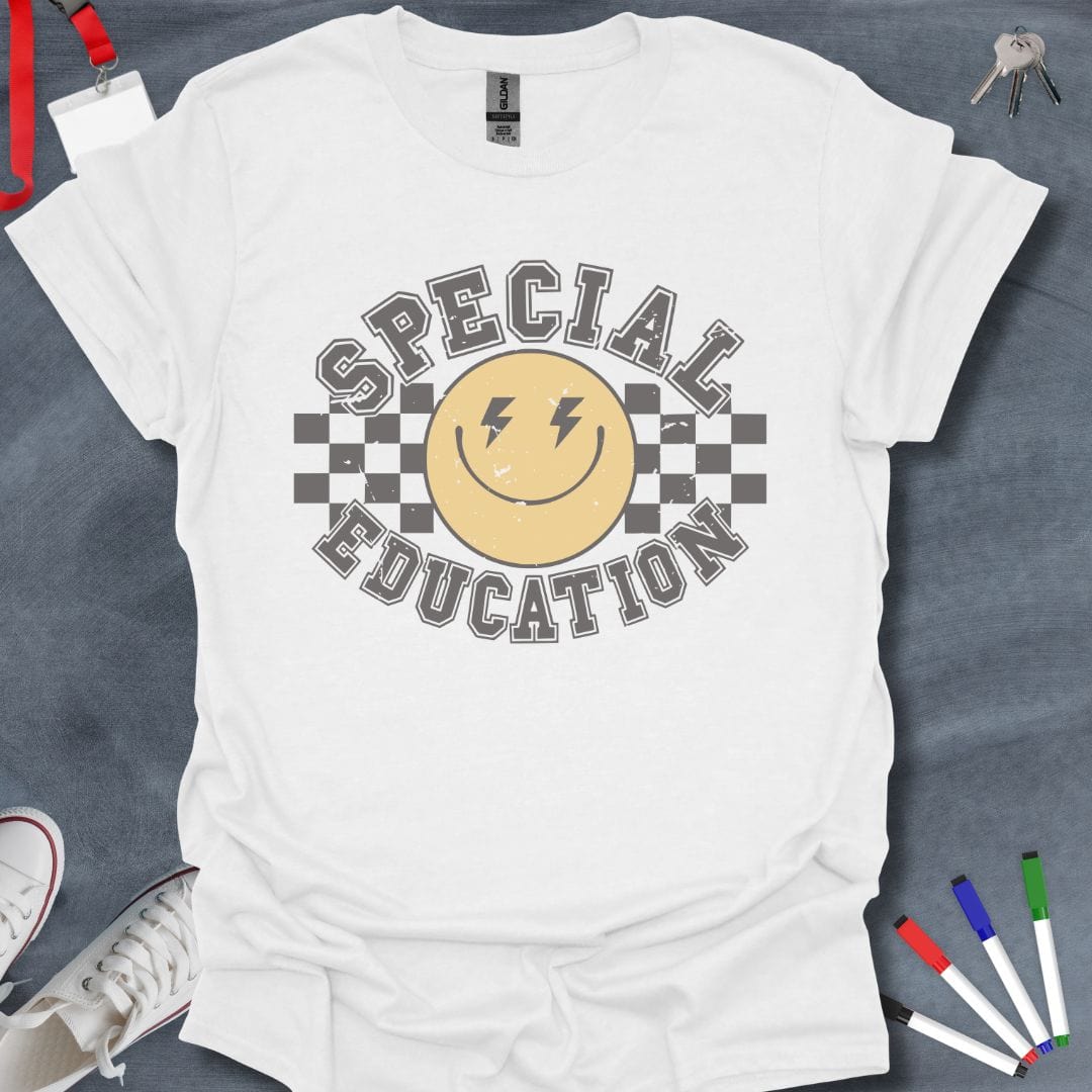 Teacher T-Shirt White / S Special Education Smiley T-Shirt