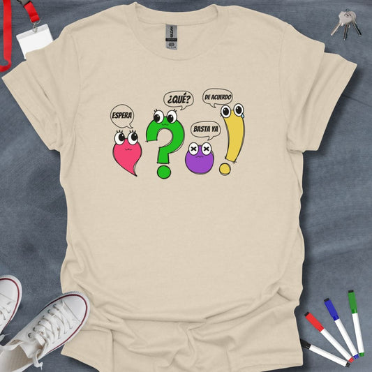 Teacher T-Shirt Natural / S Spanish Punctuation Pals T-Shirt