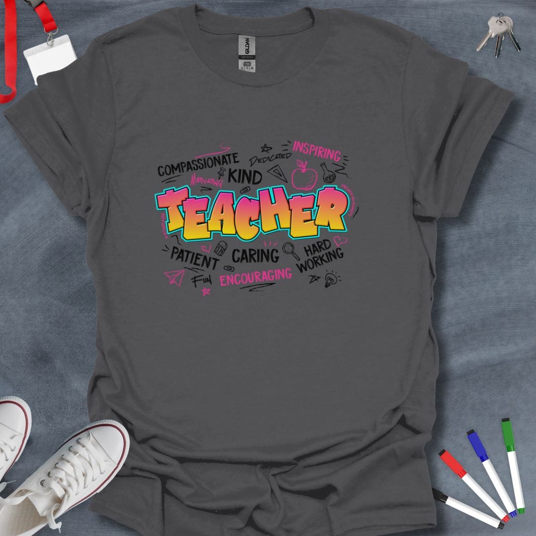 Teacher T-Shirt Charcoal / S Neon Motivator Teacher T-Shirt