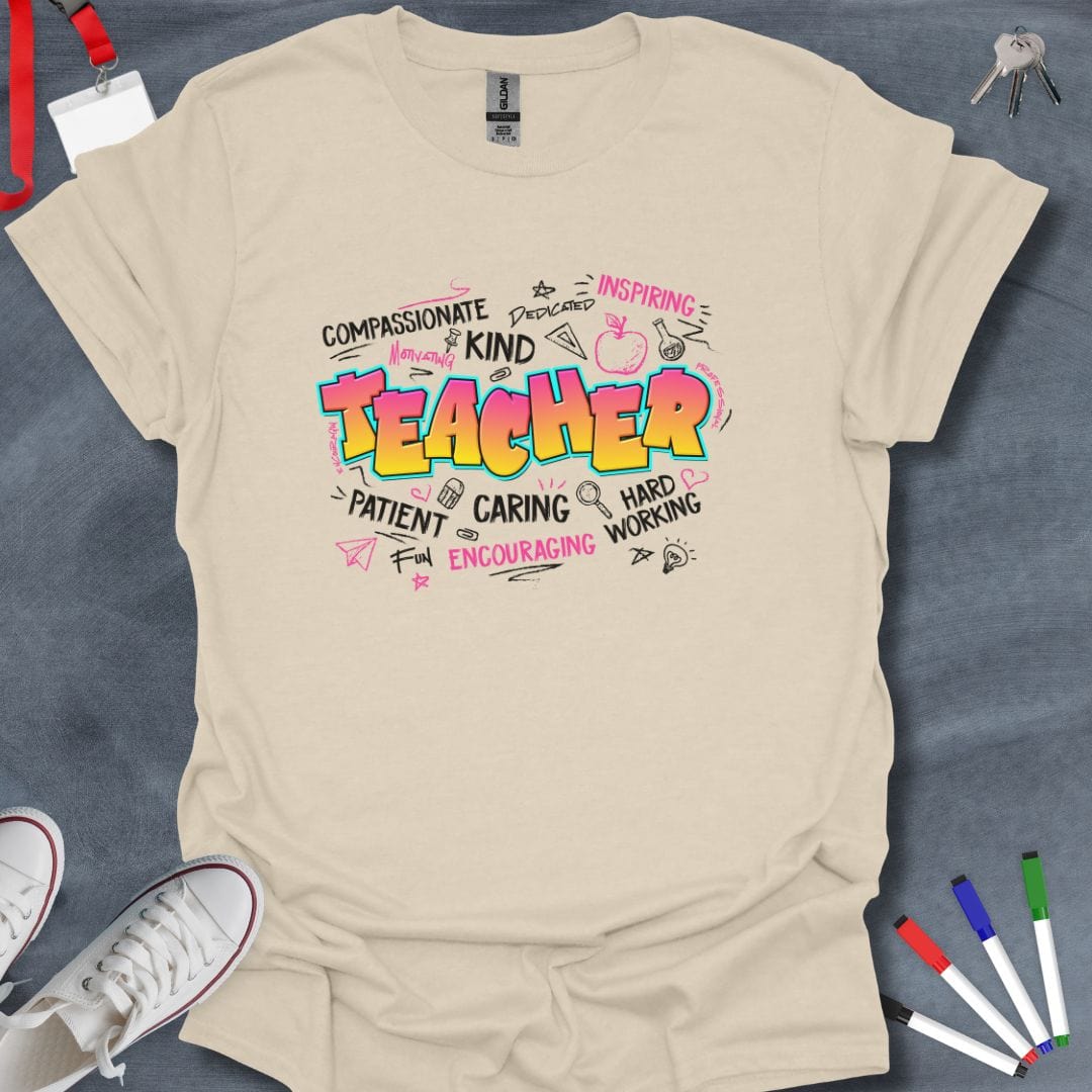 Teacher T-Shirt Natural / S Neon Motivator Teacher T-Shirt