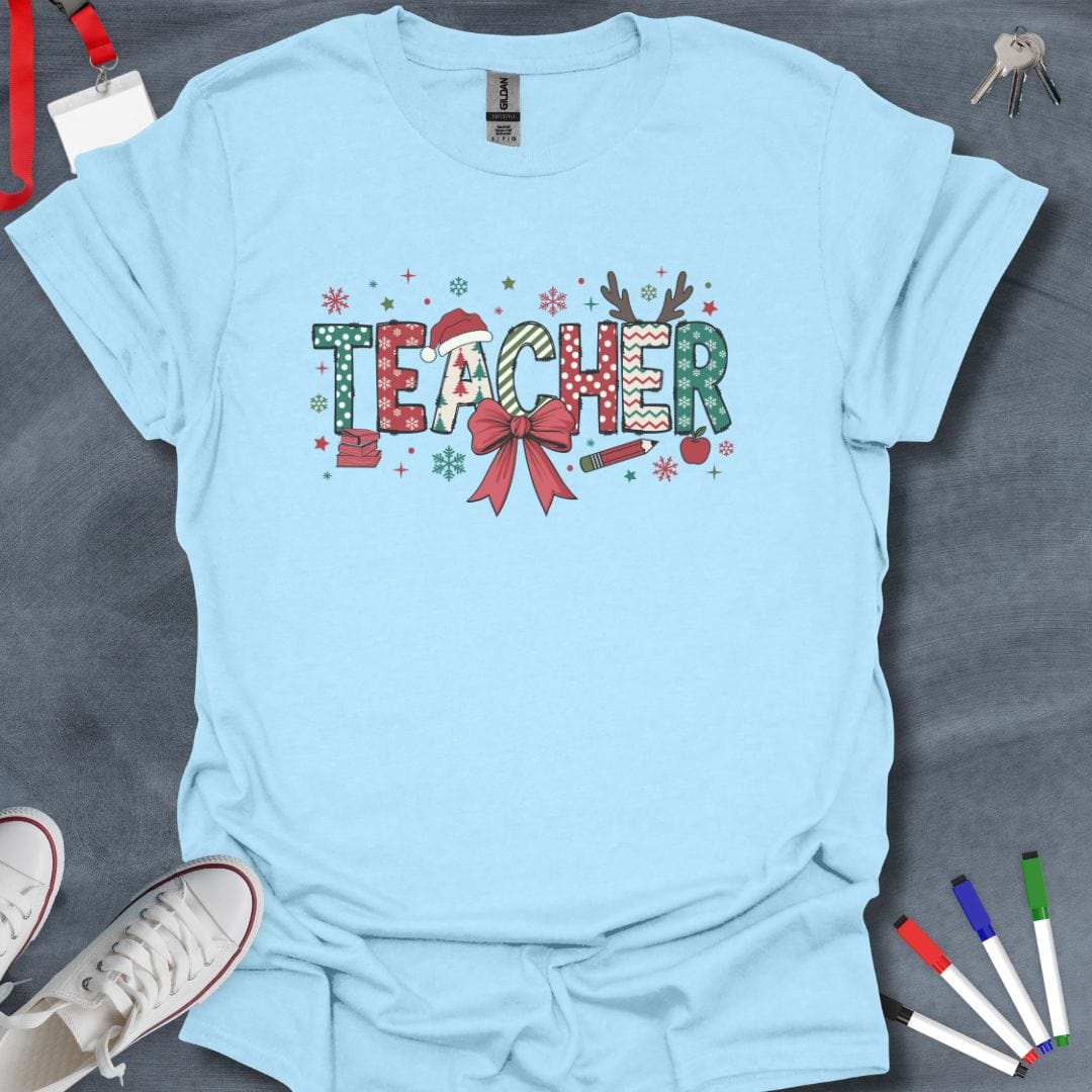 Teacher T-Shirt Light Blue / S Jolly Teacher Christmas Festivity T-Shirt