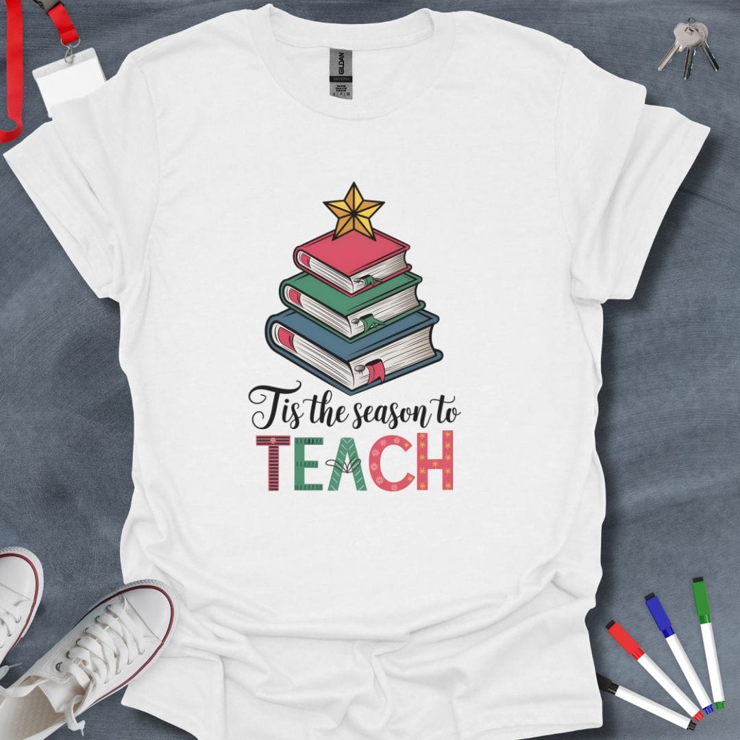 Teacher T-Shirt White / S Seasonal Teach Cheer T-Shirt