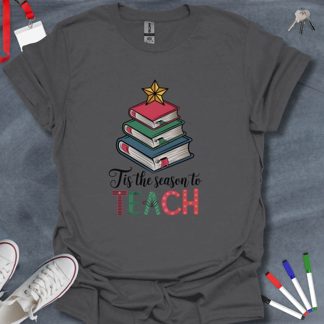 Teacher T-Shirt Charcoal / S Seasonal Teach Cheer T-Shirt