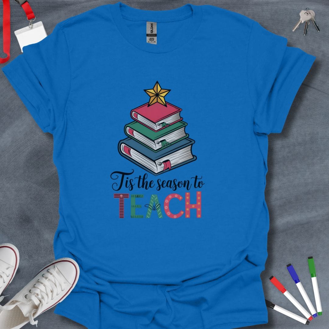 Teacher T-Shirt Royal / S Seasonal Teach Cheer T-Shirt