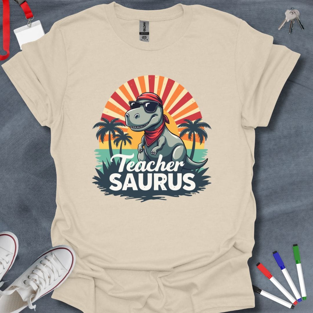 Teacher T-Shirt Natural / S TeacherSaurus Rex T-Shirt