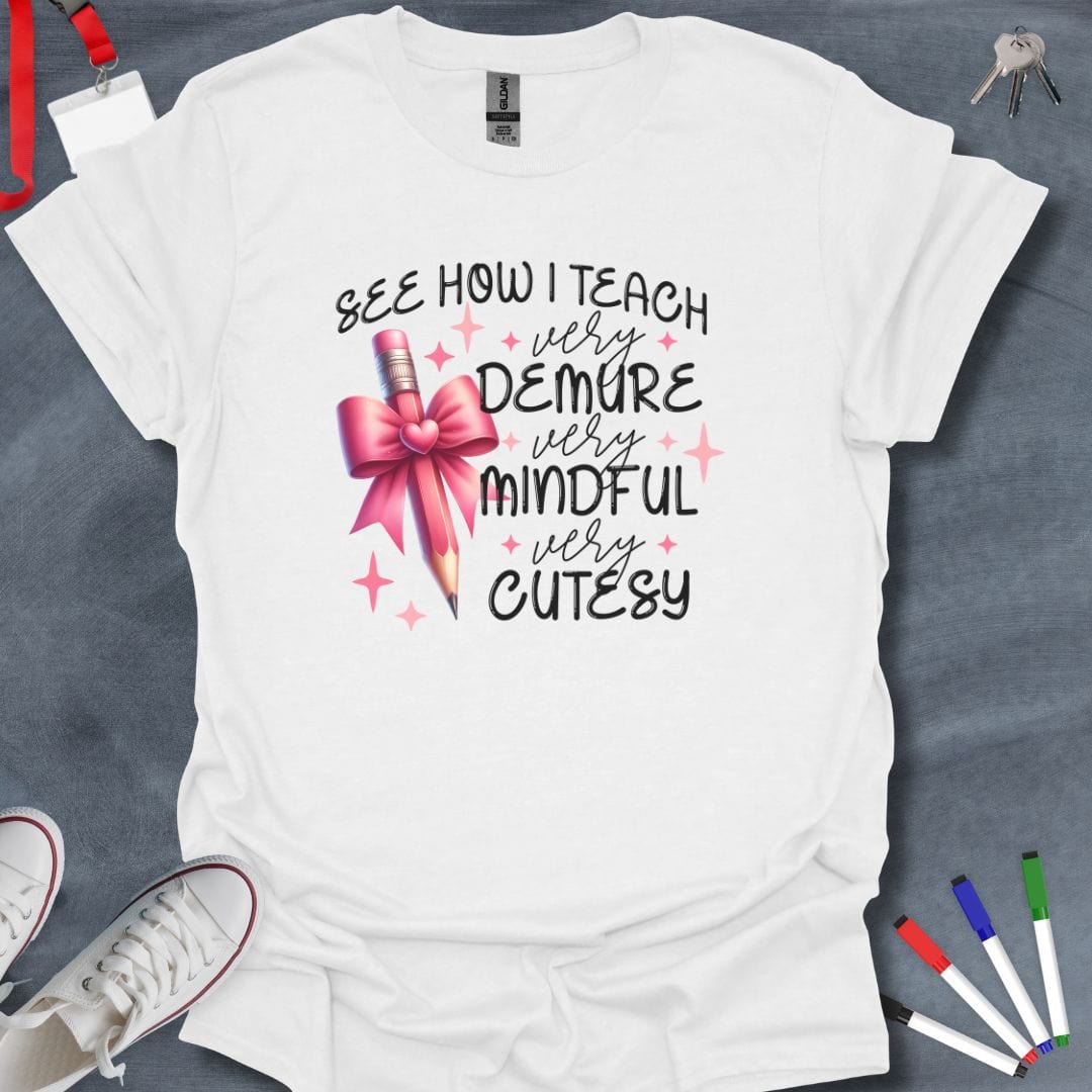 Teacher T-Shirt White / S Cutesy Teacher Charm T-Shirt