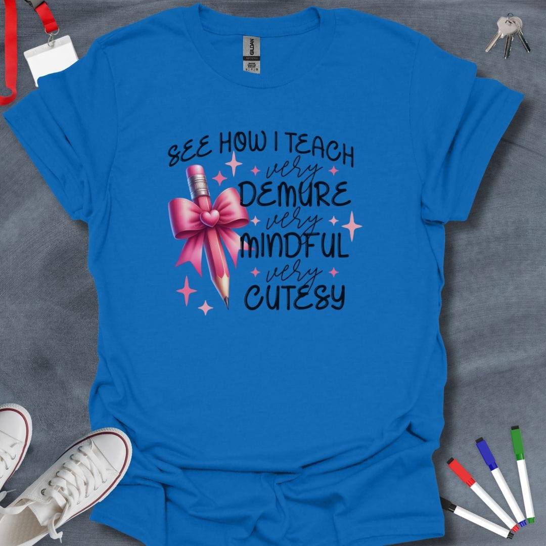 Teacher T-Shirt Royal / S Cutesy Teacher Charm T-Shirt