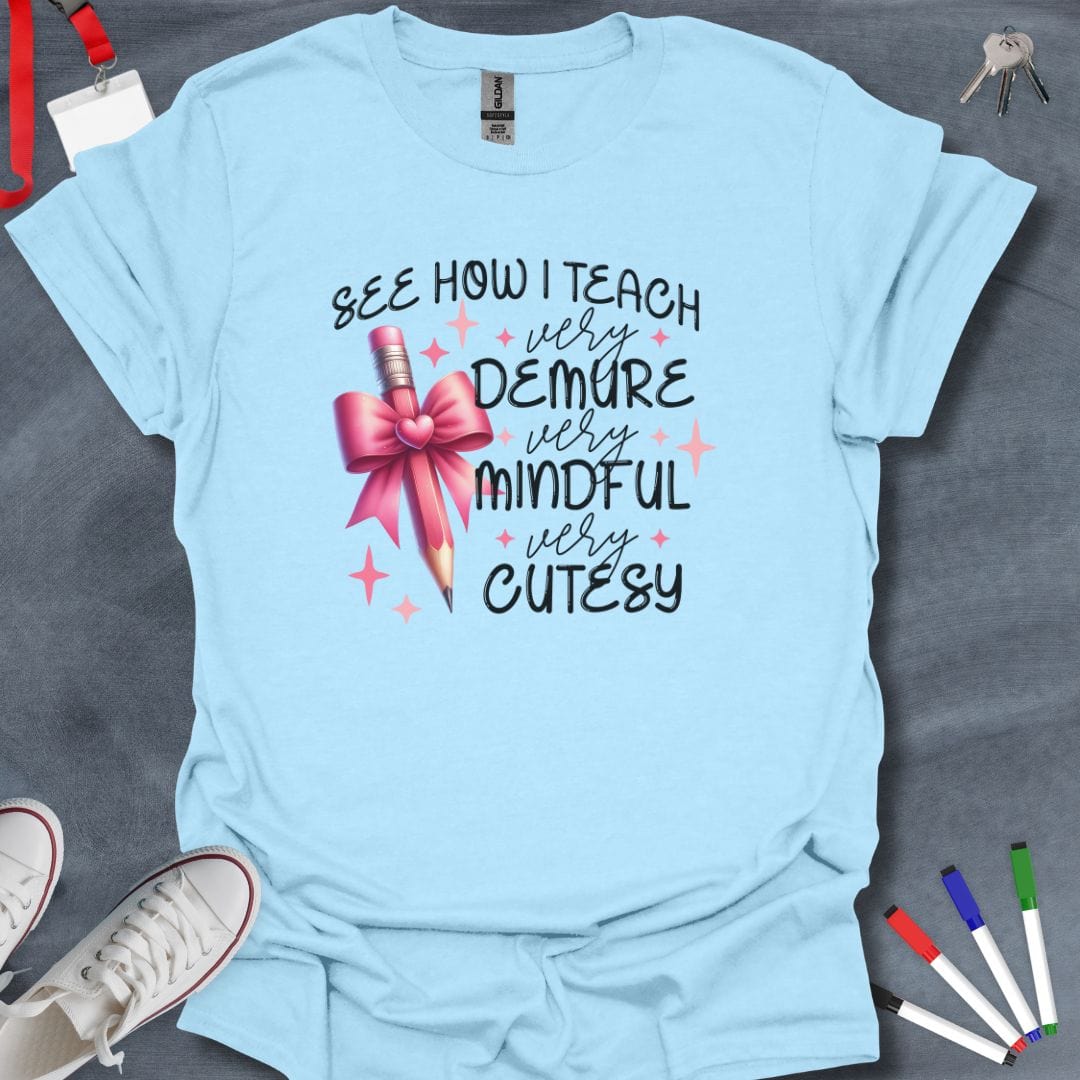 Teacher T-Shirt Light Blue / S Cutesy Teacher Charm T-Shirt