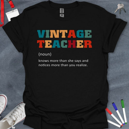 Teacher T-Shirt Black / S Vintage Teacher Wisdom T-Shirt