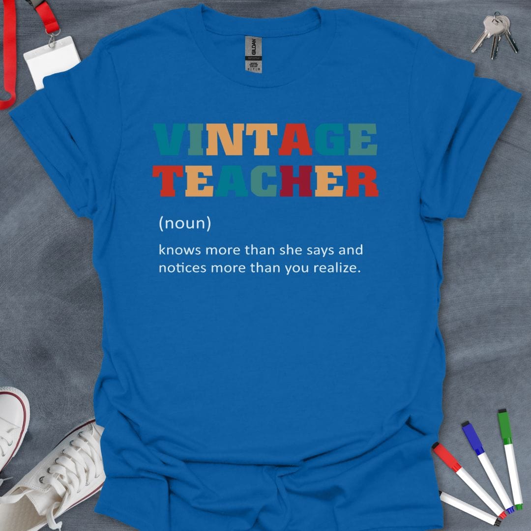 Teacher T-Shirt Royal / S Vintage Teacher Wisdom T-Shirt