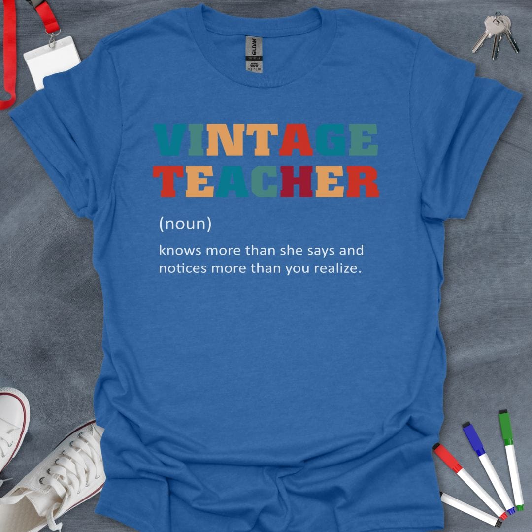 Teacher T-Shirt Heather Royal / S Vintage Teacher Wisdom T-Shirt