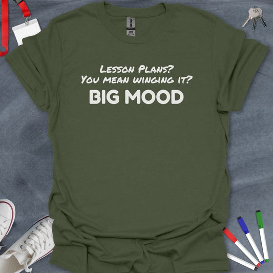 Teacher T-Shirt Military Green / S Winging It Teacher T-Shirt