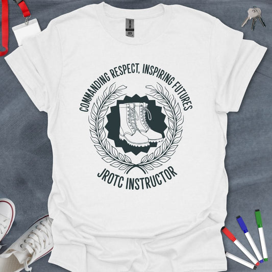 Teacher T-Shirt White / S JROTC Instructor Commanding Respect T-Shirt