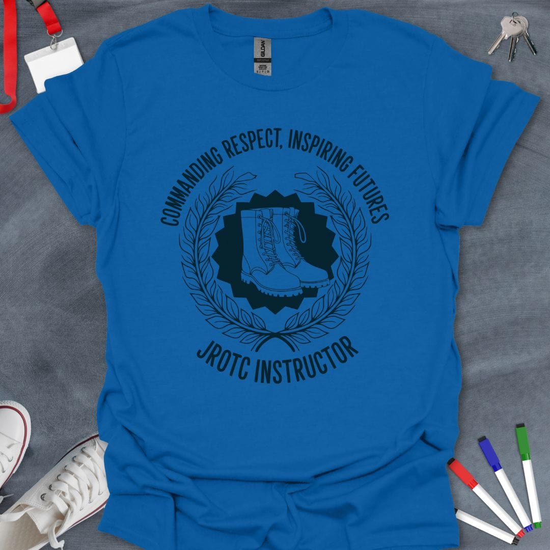 Teacher T-Shirt Royal / S JROTC Instructor Commanding Respect T-Shirt