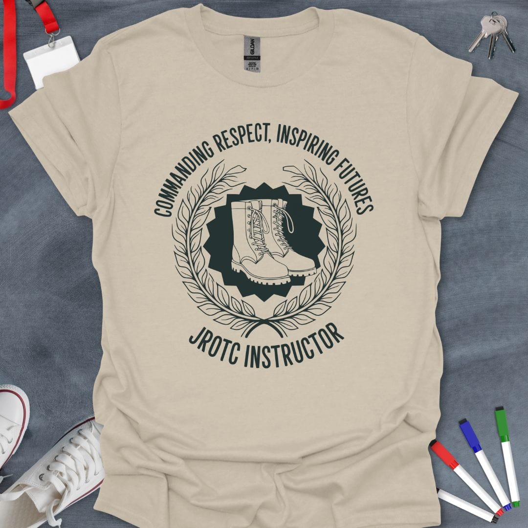 Teacher T-Shirt Natural / S JROTC Instructor Commanding Respect T-Shirt