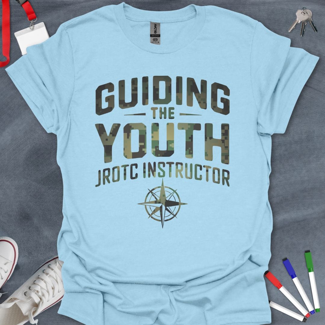 Teacher T-Shirt Light Blue / S Camo Guiding the Youth JROTC Instructor T-Shirt