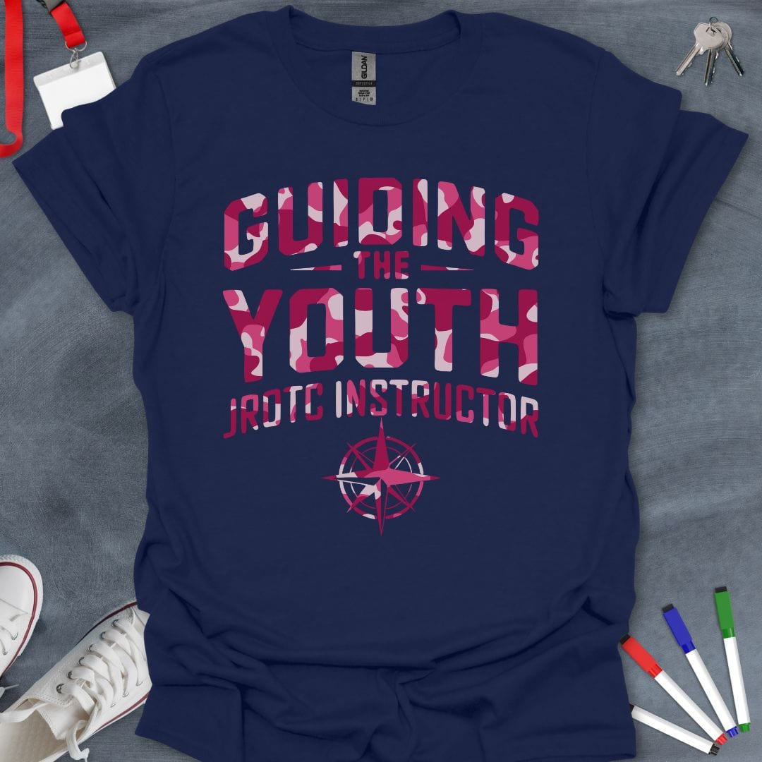 Teacher T-Shirt Navy / S Pink Camo JROTC Instructor T-Shirt