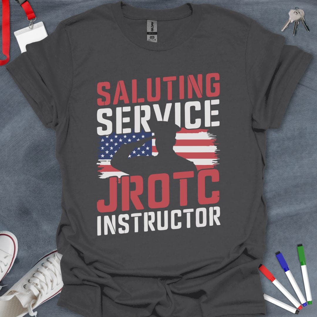 Teacher T-Shirt Charcoal / S Saluting Service JROTC Instructor T-Shirt