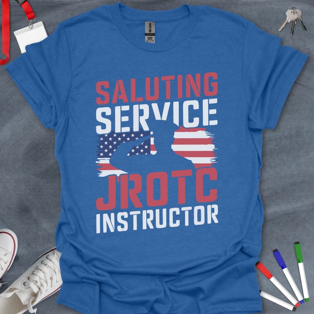 Teacher T-Shirt Heather Royal / S Saluting Service JROTC Instructor T-Shirt